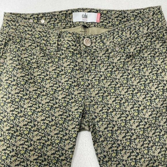 Cabi Skinny Jeans Pants Women Size 2 Green Pattern Modern Camouflage Camo Casual - Picture 7 of 10